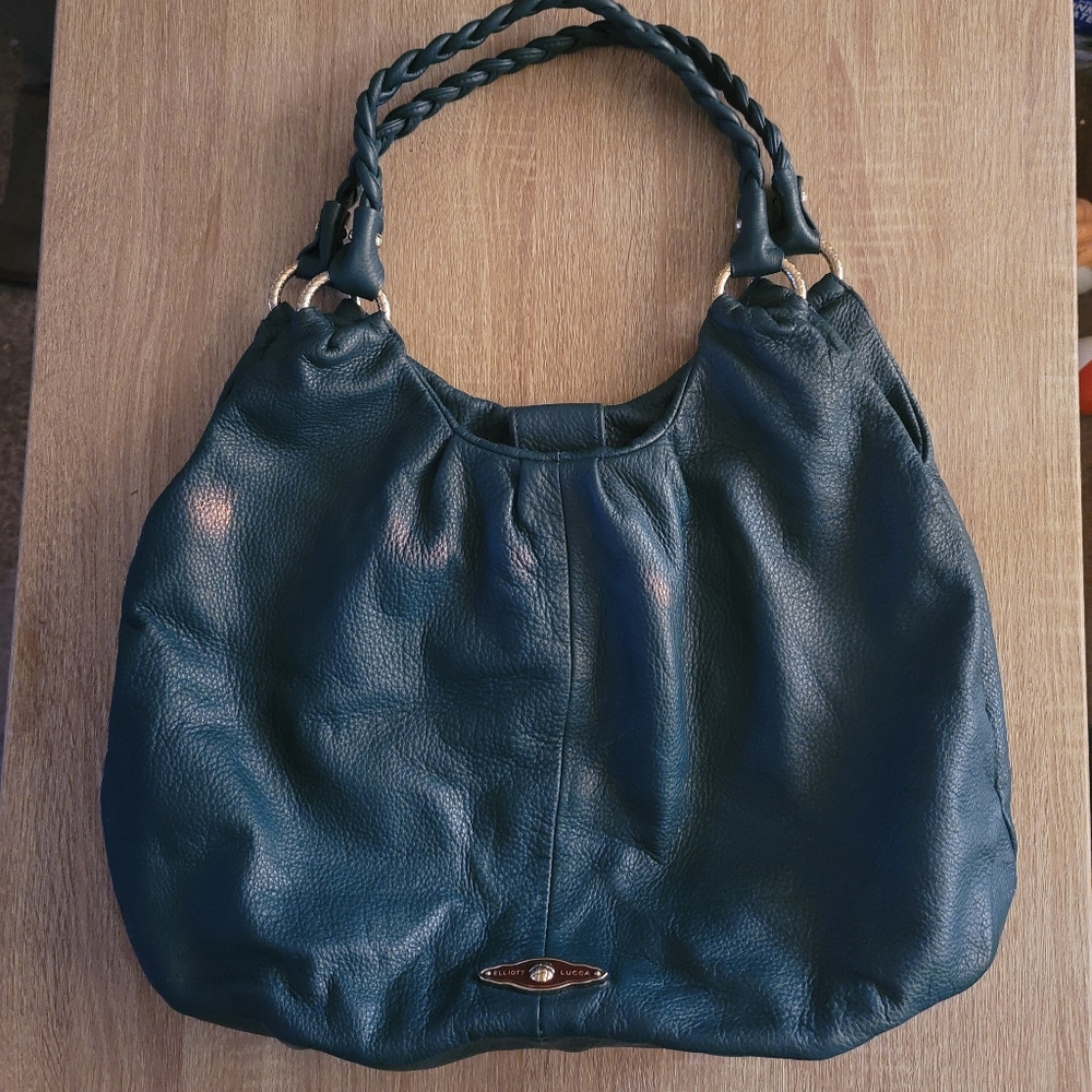 Elliot Lucca Teal Pebbled Leather Purse